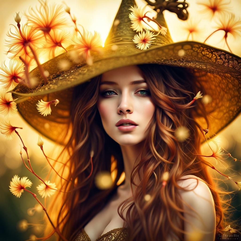 Golden Haired Witch in Henna Ecstatic Dance