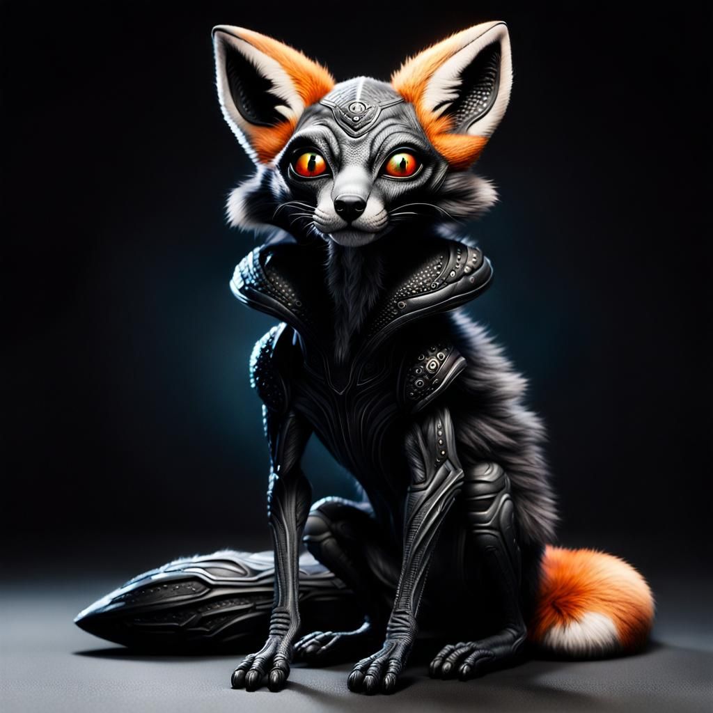 Hyperrealistic Portrait of Alien Pet in Photorealism