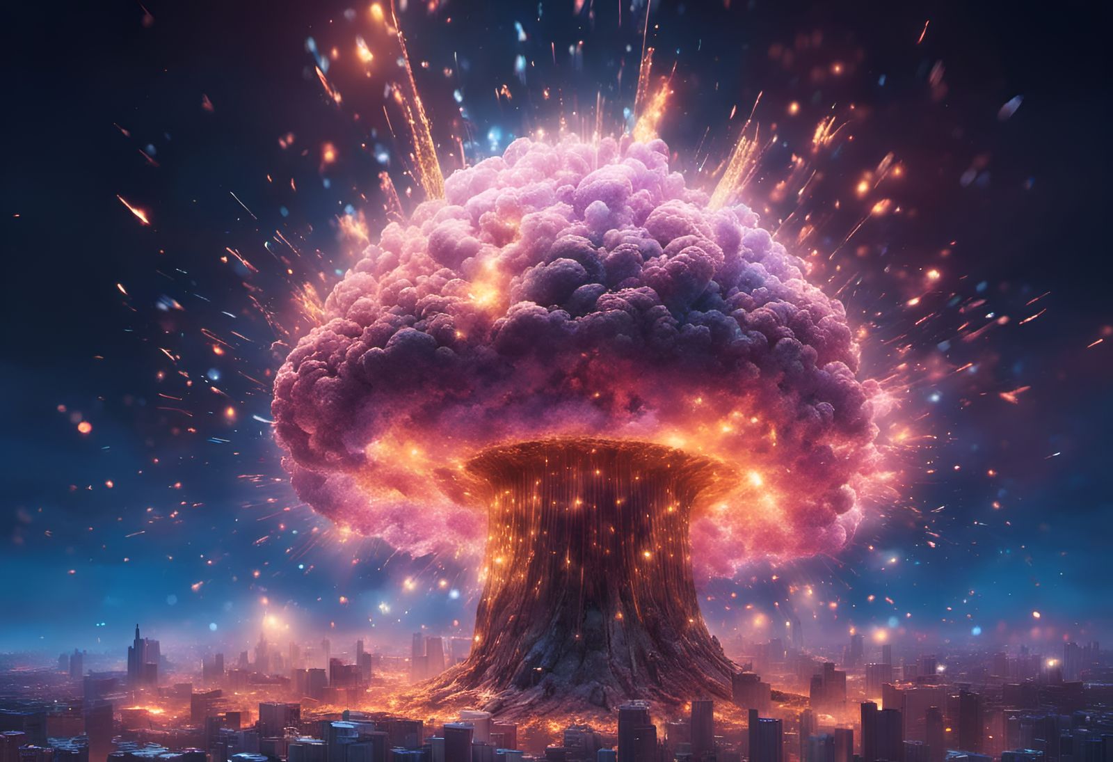 Glitter Bomb Explosion in Street Art Style