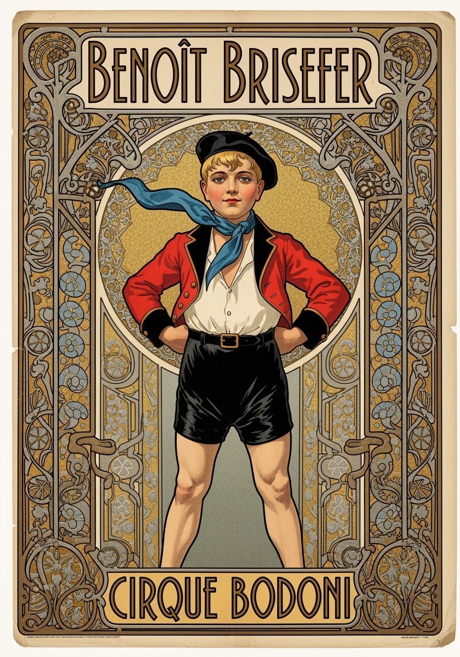 Vintage Circus Poster Featuring Benoît Brisefer in Art Deco ...