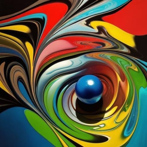 Abstract Fractal Egg in Triadic Colors