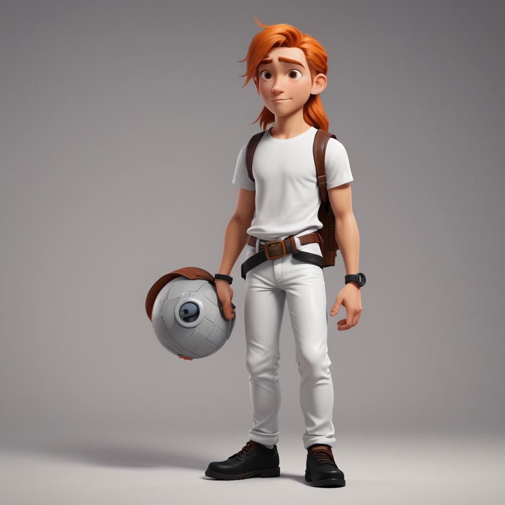 Cute Boy with Orange Hair in 3D Digital Art