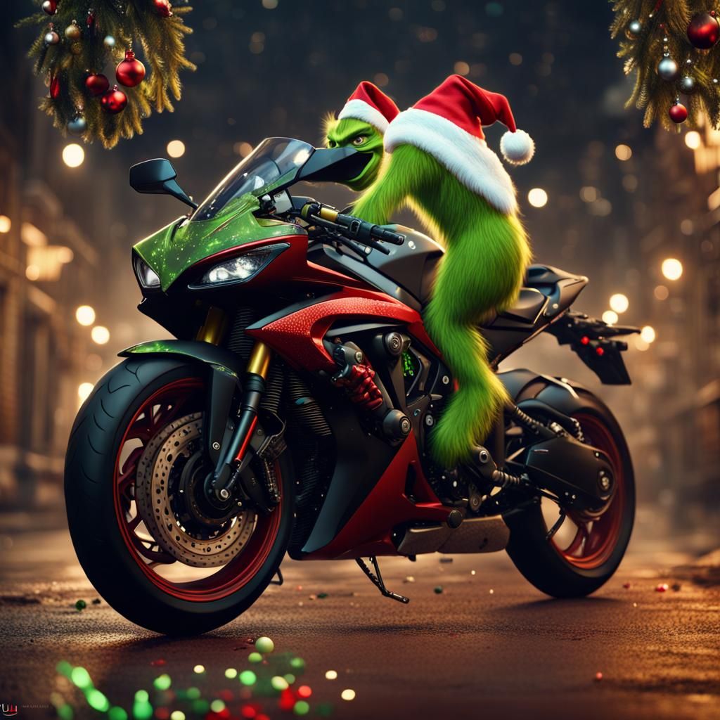 The Grinch on Yamaha R6: Matte Painting