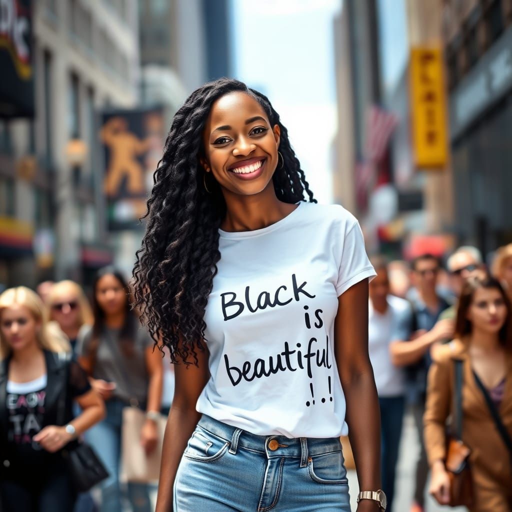 Confident Black Woman Celebrates Her Heritage in a Vibrant C...