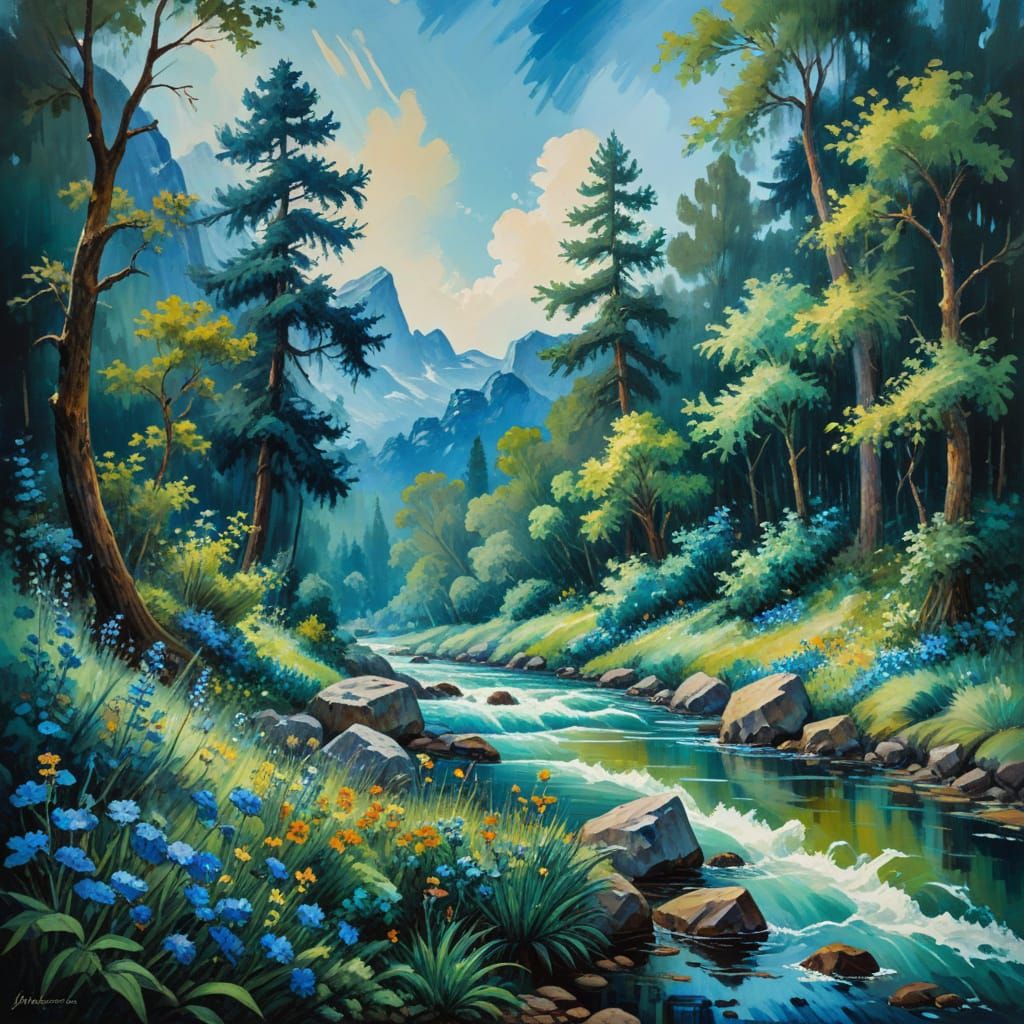 Epic Impressionist Masterpiece With Thick Impasto Gouache