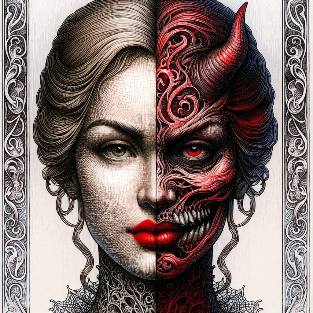 Dual Portrait: Good and Evil in Gothic Dystopia