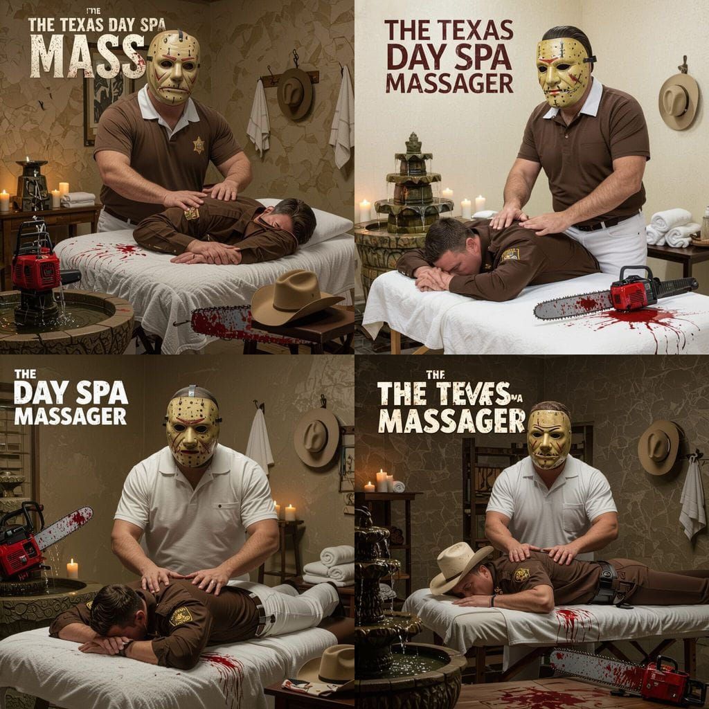 Texas Day Spa Massager Parody Movie Poster