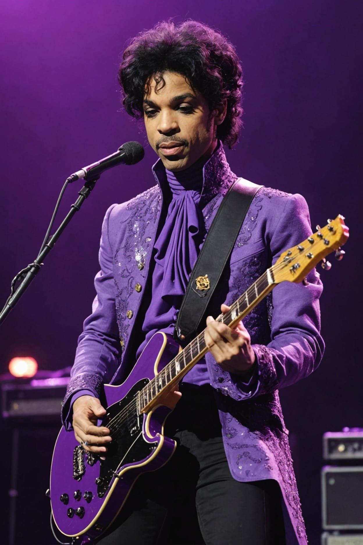 Prince on Stage in Purple