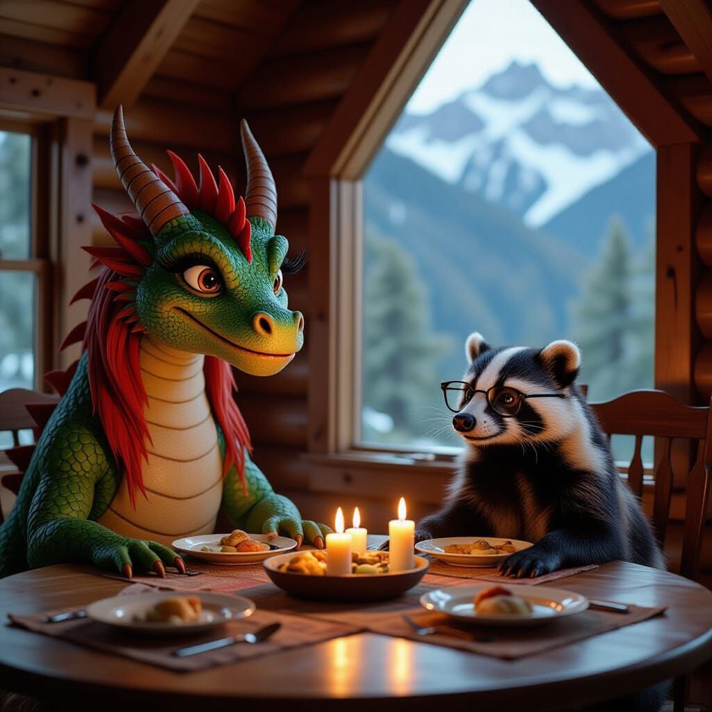 Magical Mountain Feast: Dragons and Badger by Candlelight