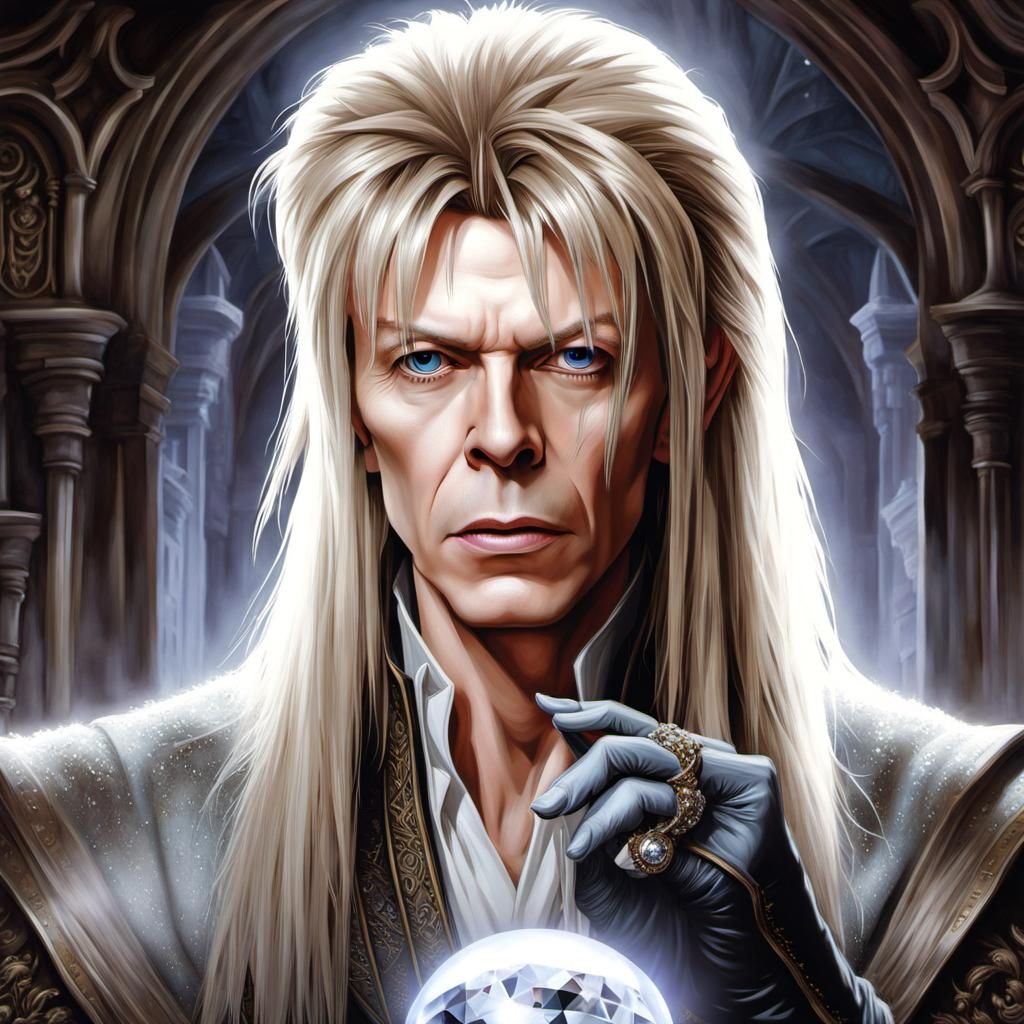 Goblin King with Crystal Ball in Watercolor Style