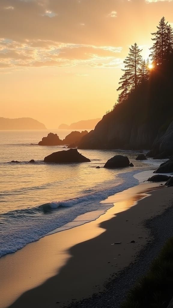 Sunset at Pacific Rim: Romantic Seascape