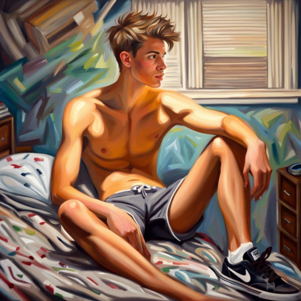 College Dorm Portrait: Oil Painting of a Young Man