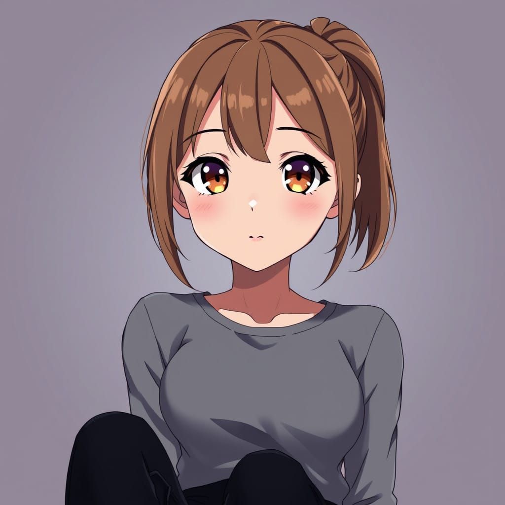 Delicate Anime Girl with Soft Features and Intricate Details