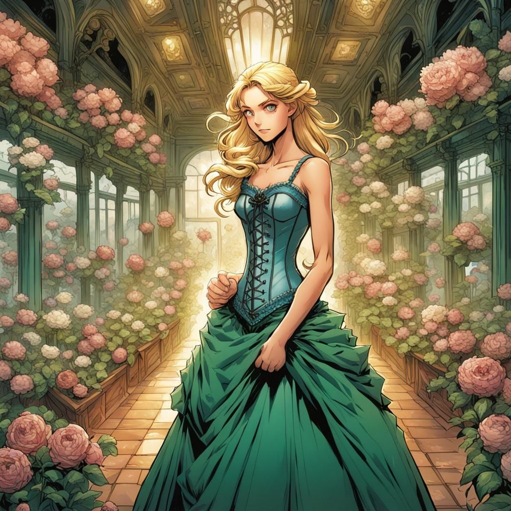 Manga Heroine Princess in Flower Room