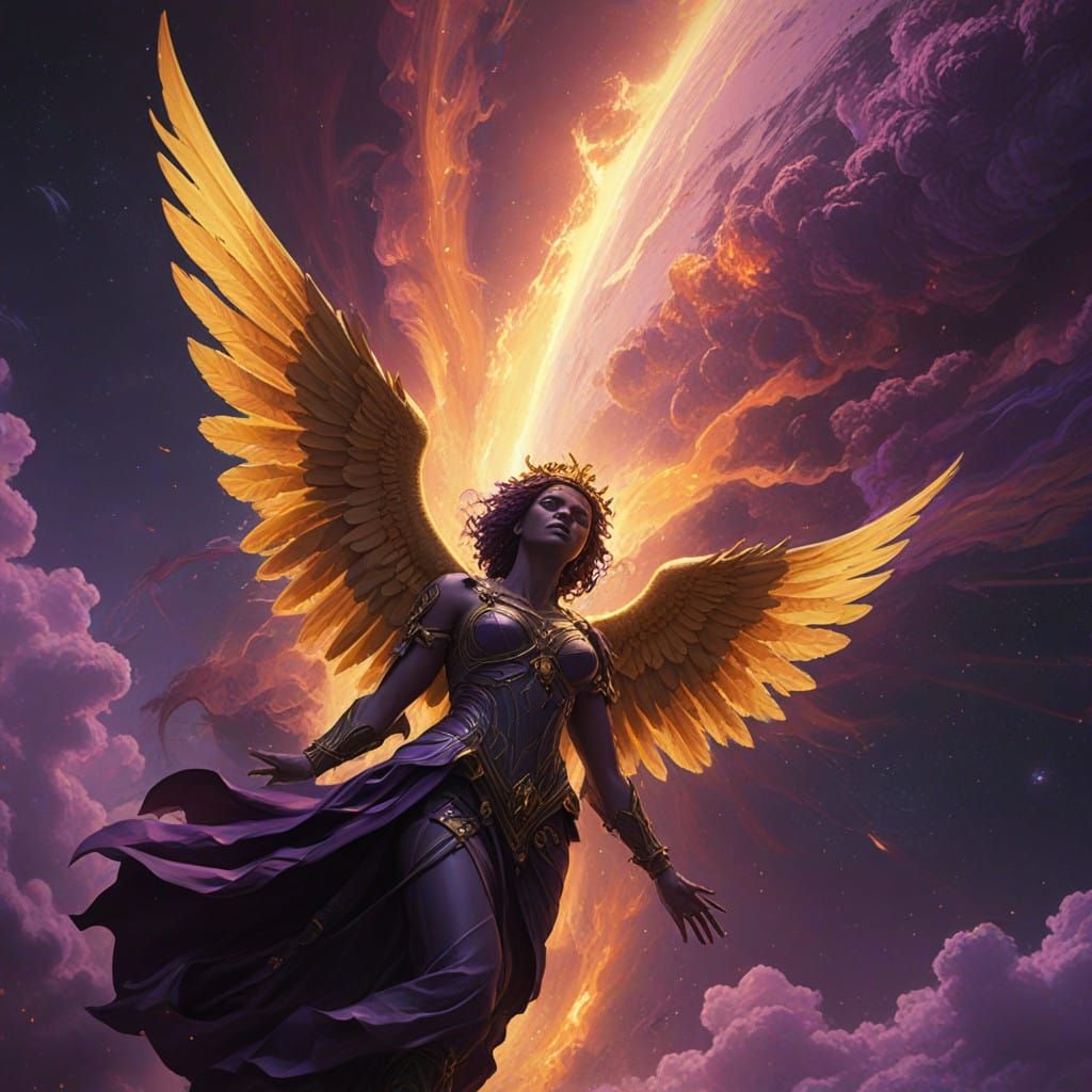 Angels Surround a Burning Earth in a Dark Fantasy Masterpiec...