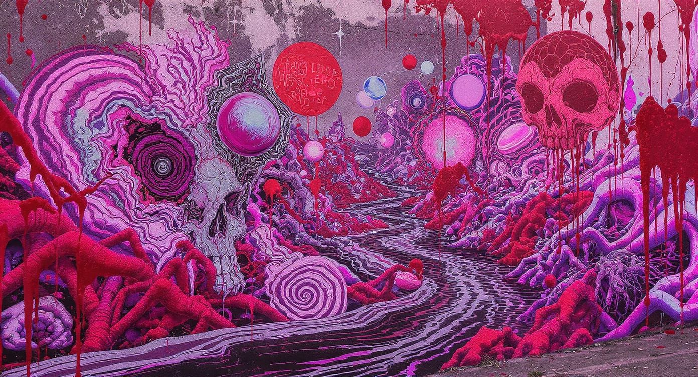 Surreal Acid Trip Collage with Infrared Colors