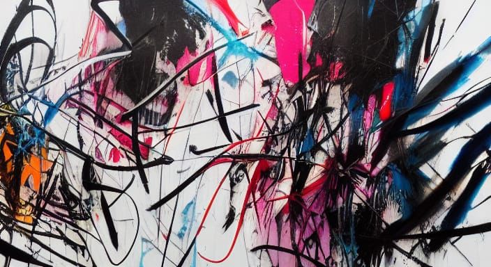 Energetic Abstract Graffiti Art in Futura Style