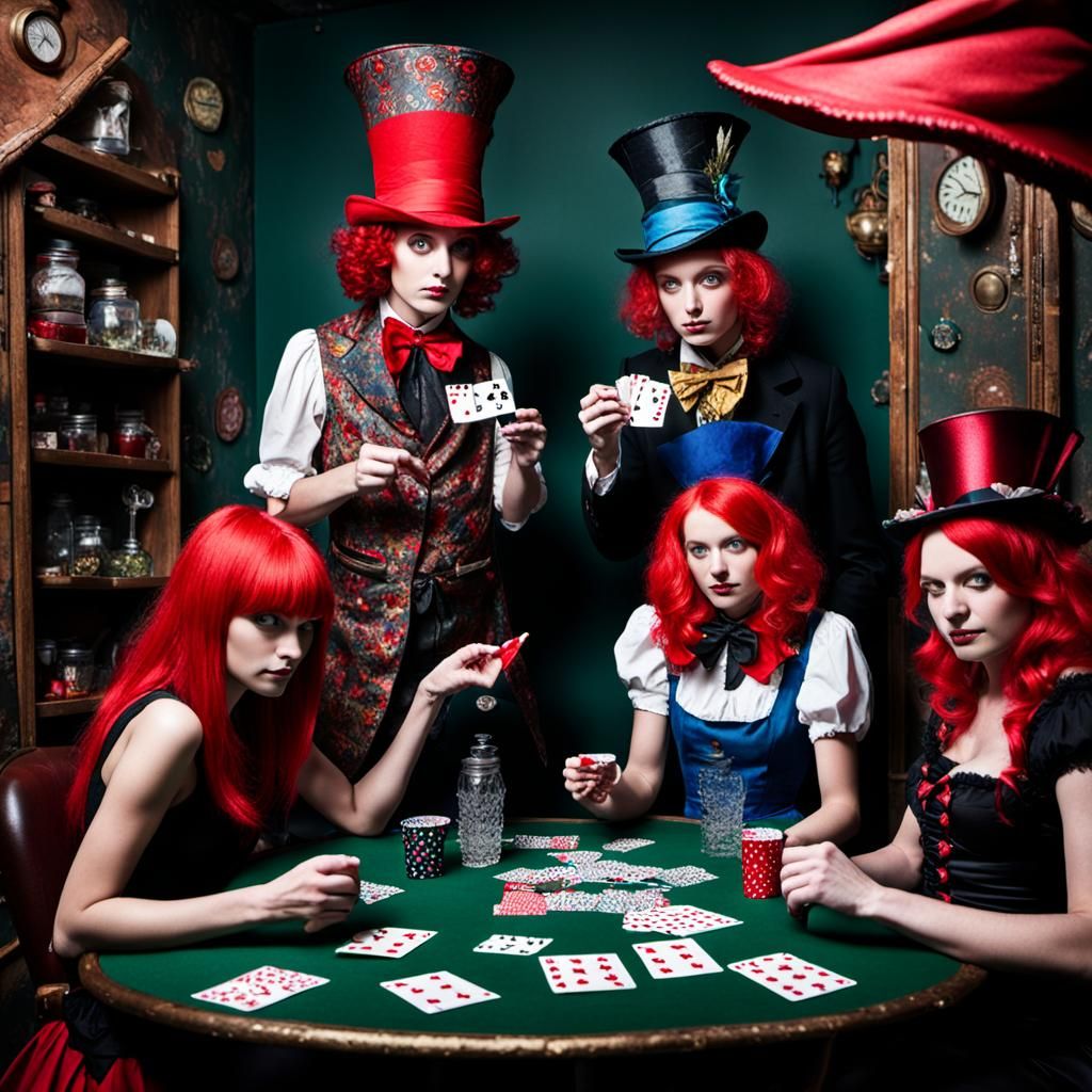 Alice in Wonderland Strip Poker Scene