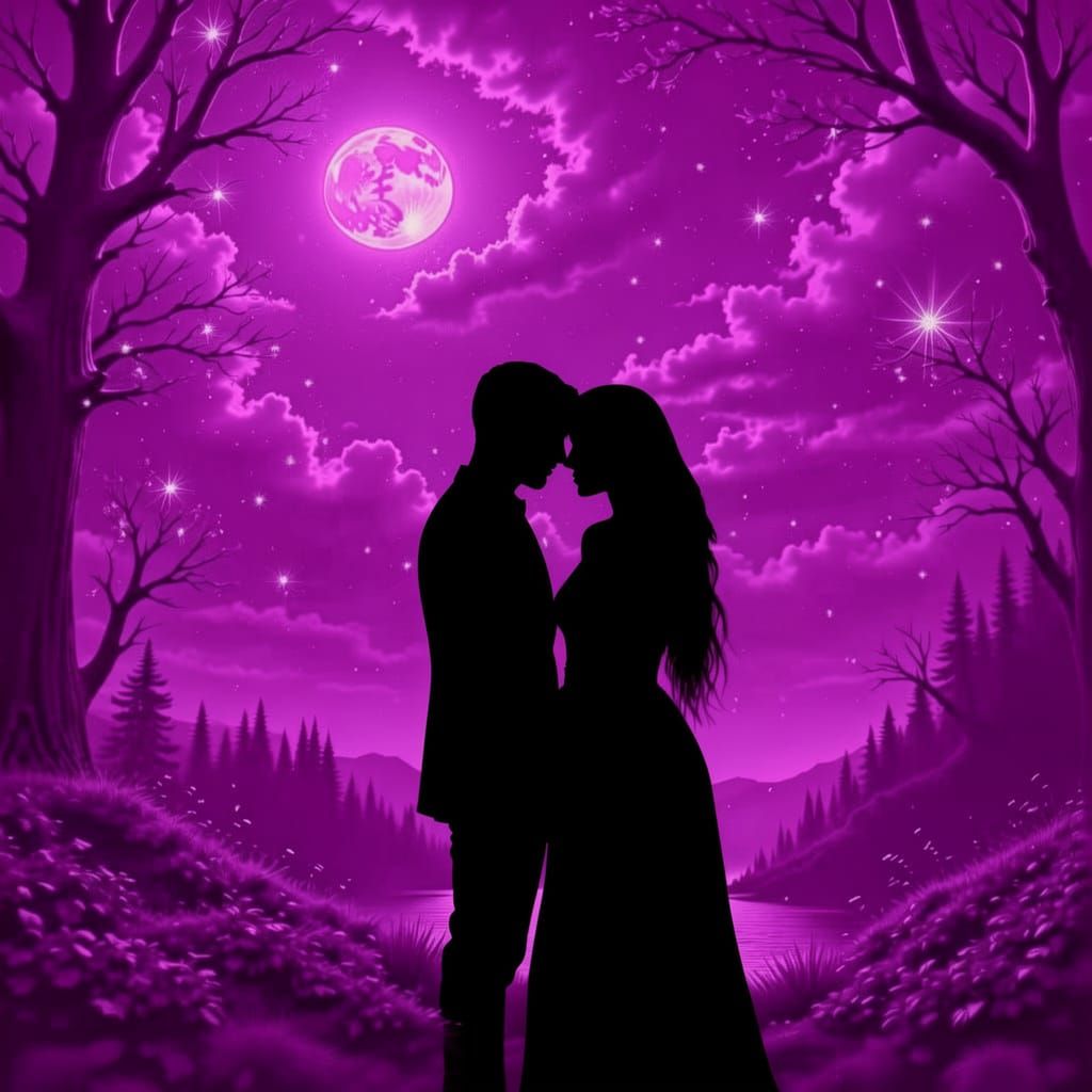 Couple Embraces in Deep Navy Blue Hues