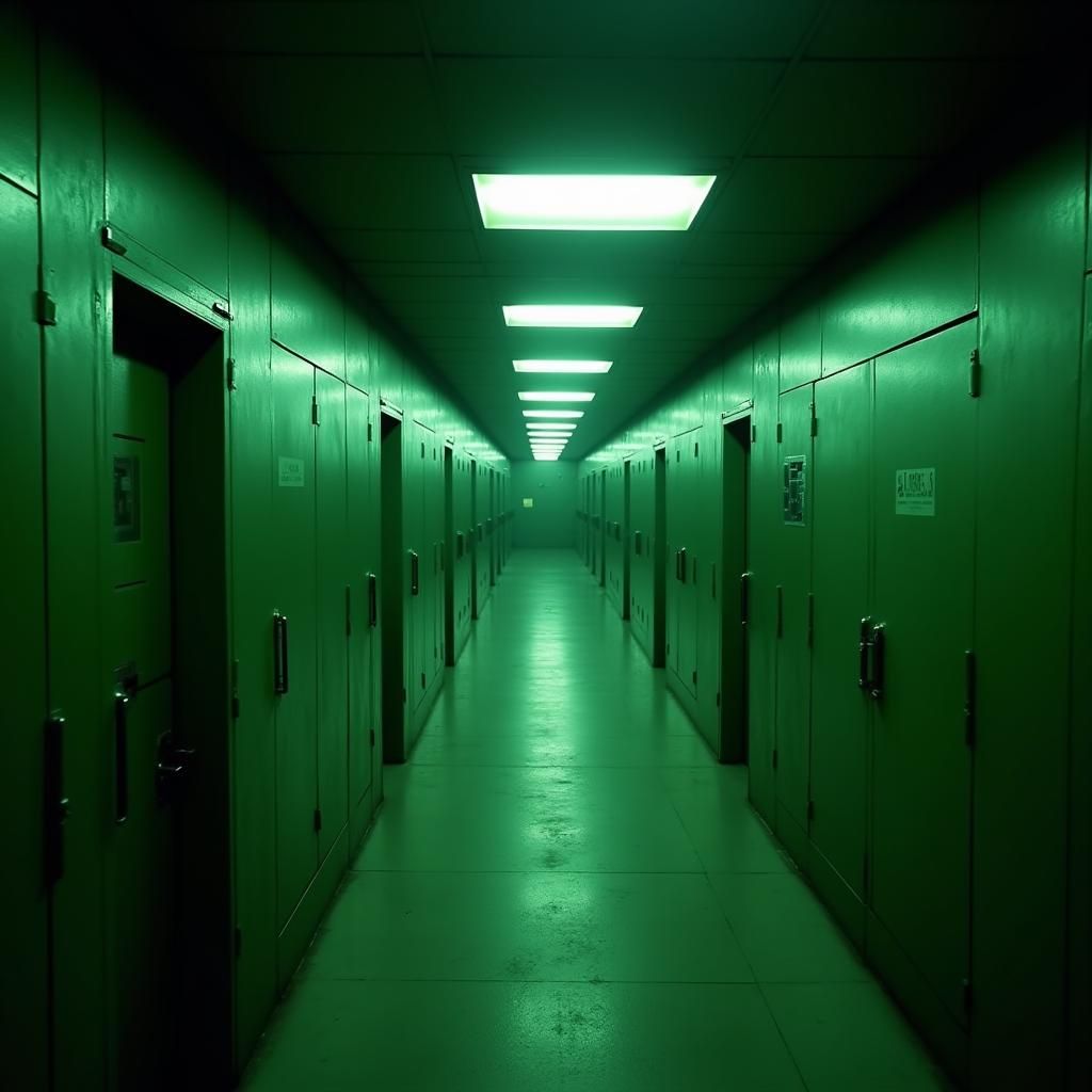 Eerily Atmospheric Military Bomb Shelter Corridor