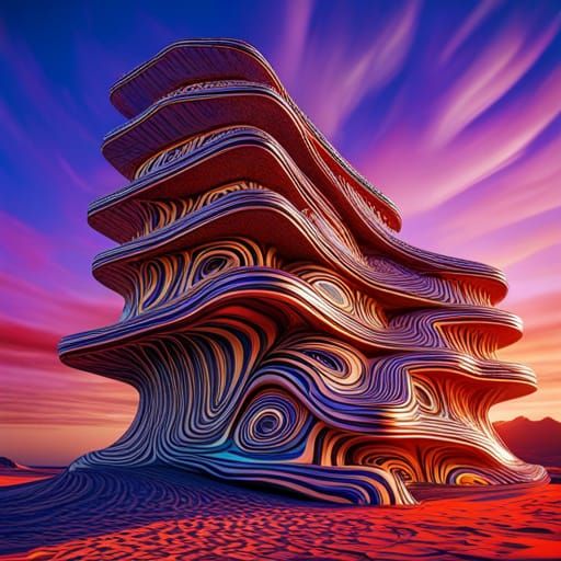 Psychedelic Liquid Metal Sculpture in 3D