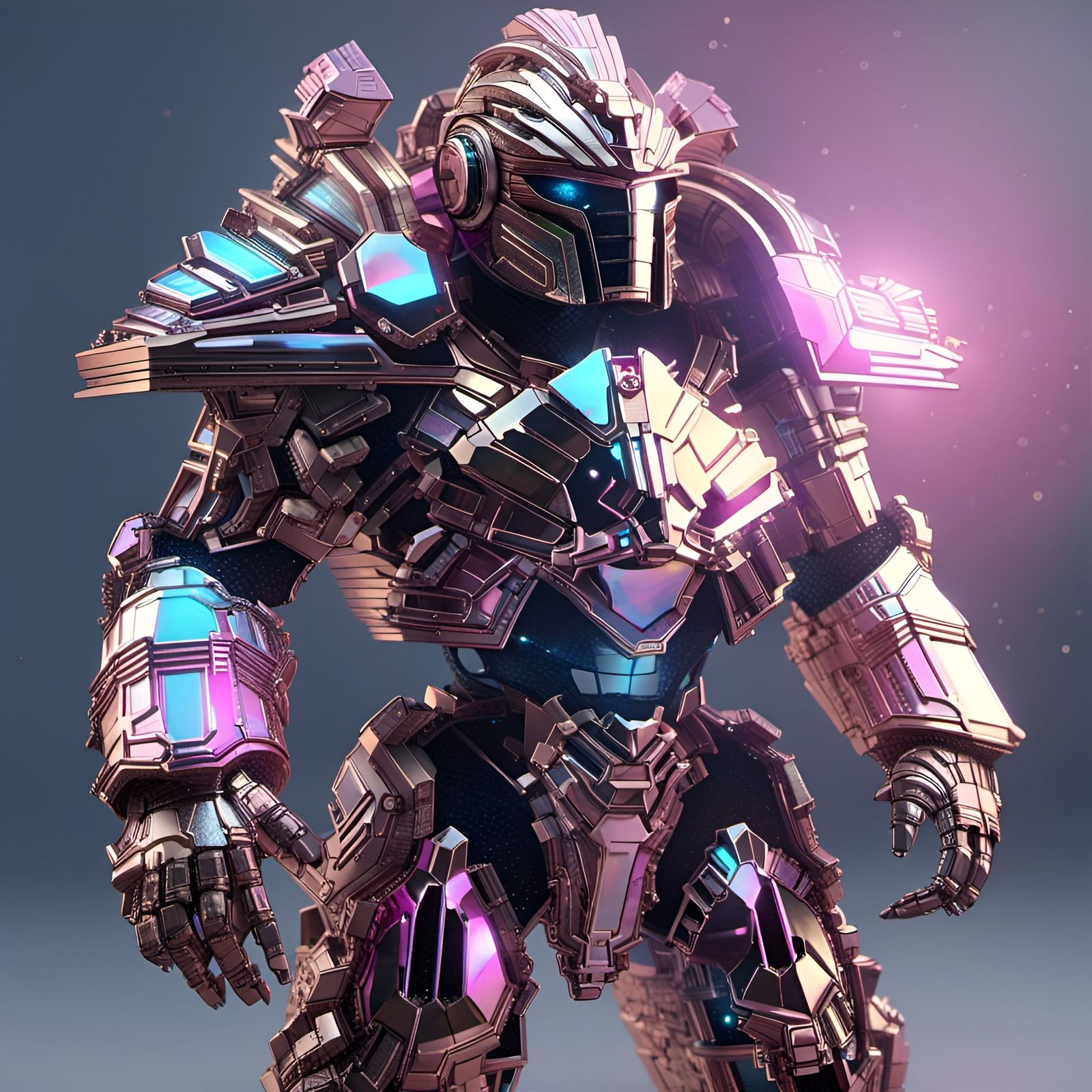 Bismuth Space Paladin Warrior in Sci-Fi Style