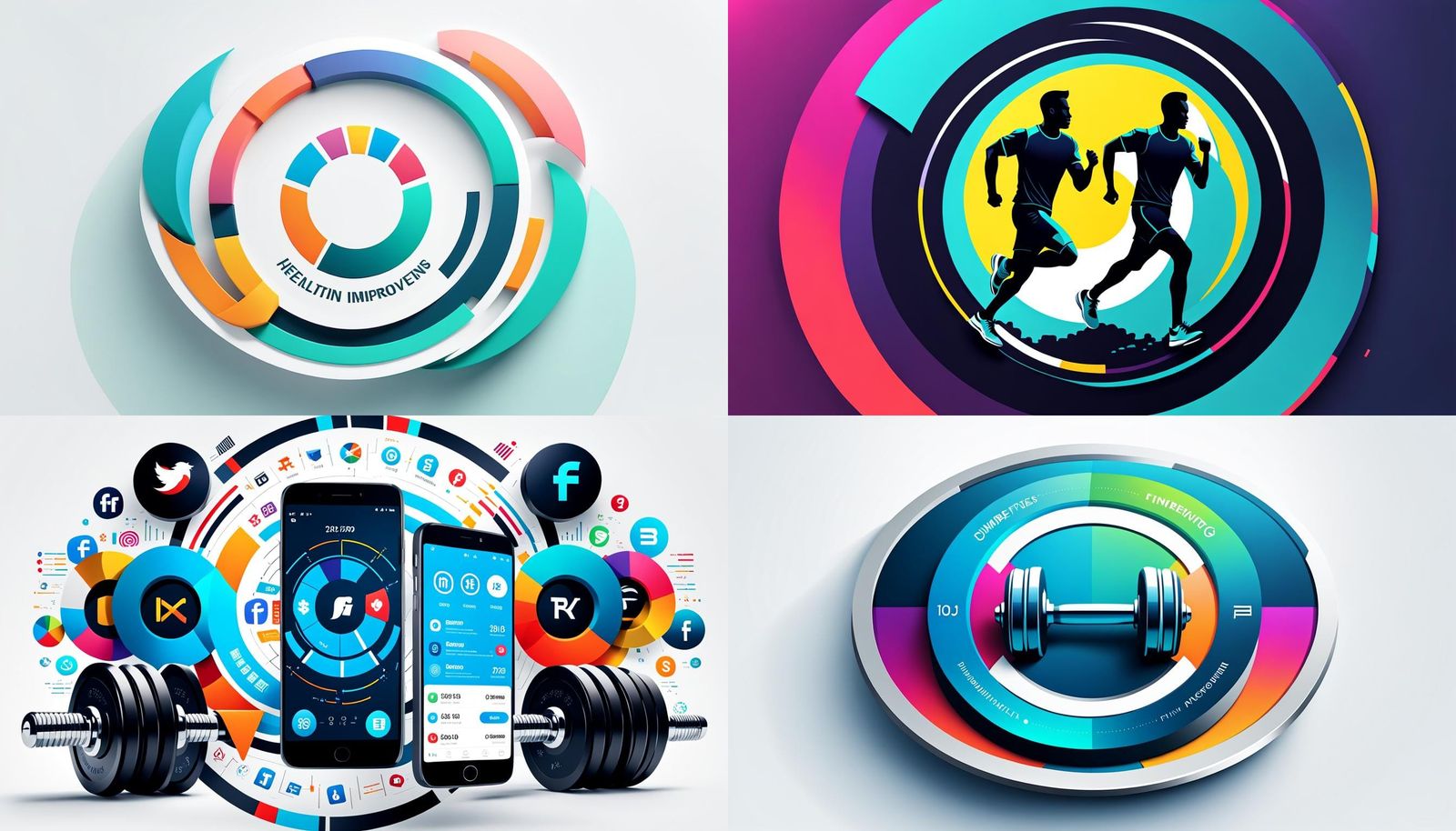 Emblem Combining Fitness, Finance, and Home Improvement