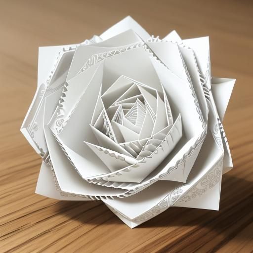 Detailed Origami White German Shepherd Papercraft