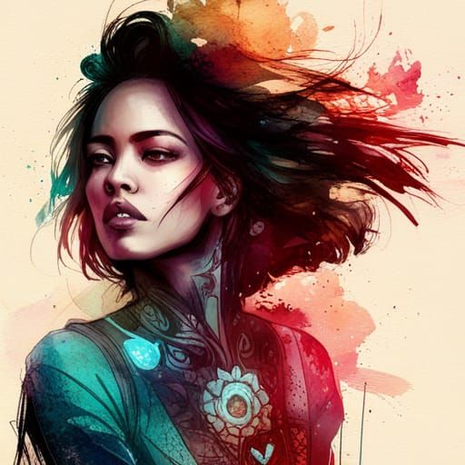 Radiant Princess Jasmine Digital Art with Turquoise Filigree