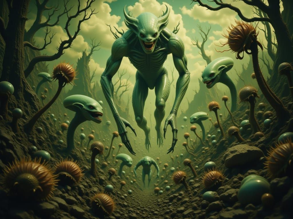 Alien Colony's Chaotic Escape: A Biomechanical Nightmare