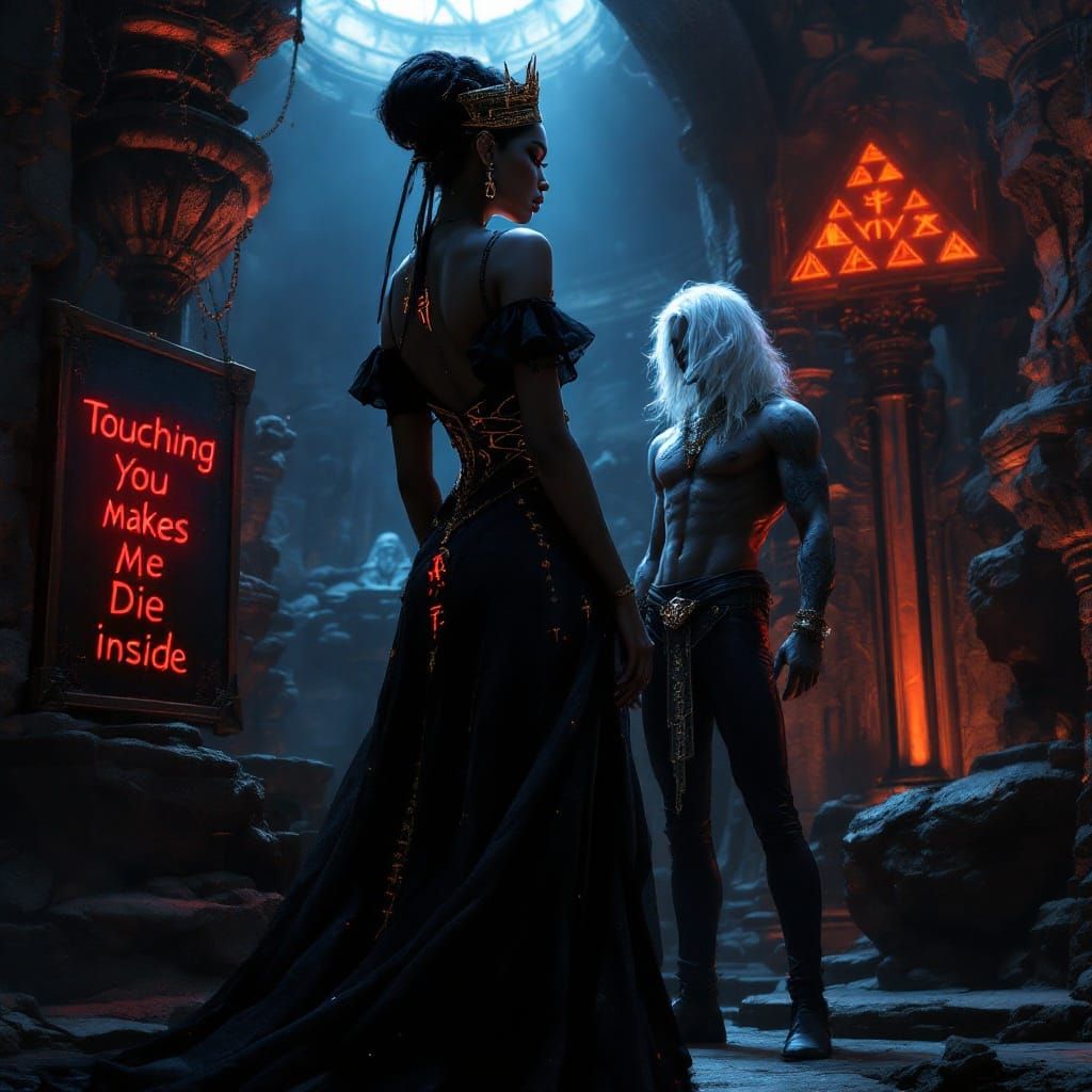 Gothic Vampire Queen in Mystical Dungeon