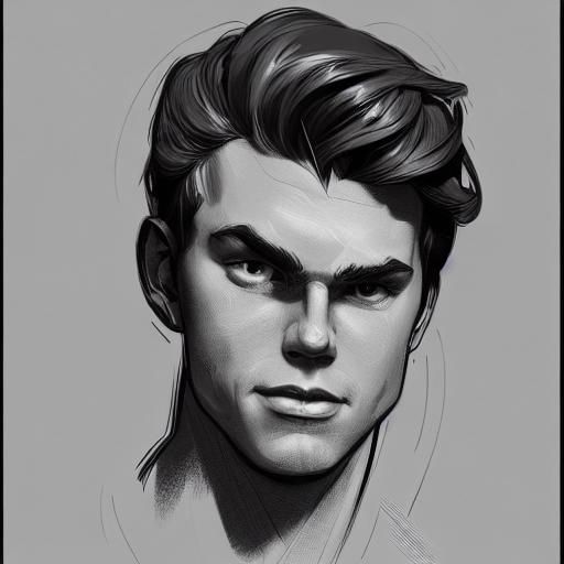 Archie Andrews Portrait in Hyperdetailed Art Style