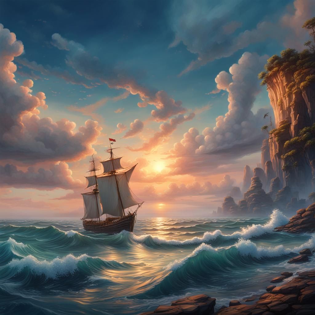 Beautiful Sky Sea: Detailed Matte Painting