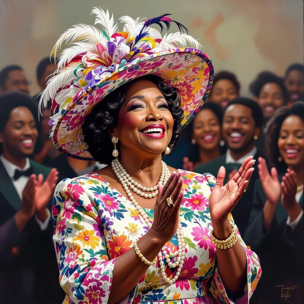 Gospel Choir Performance in Contemporary Portrait Style