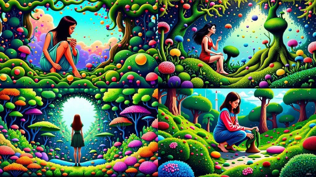 Fungi and Moss in Pixel Art