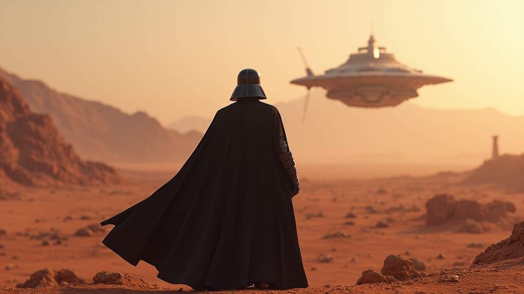 Darth Vader Watches Starship Landing: 3D Game Cinematic