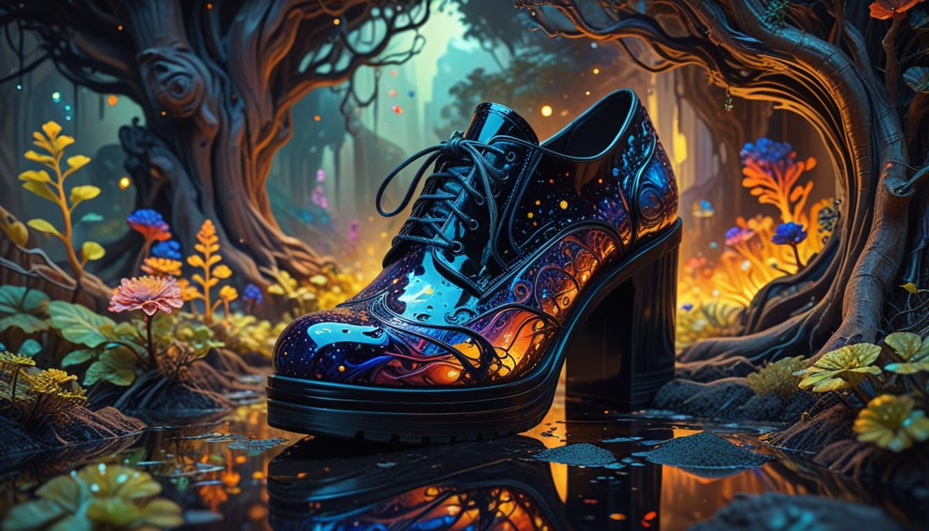 Obsidian Stiletto with Roots in Psychedelic Field