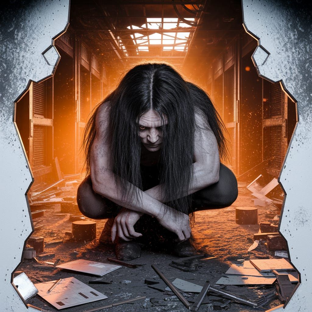 SCP-096 Hiding in Abandoned Lab, Horror Aesthetic