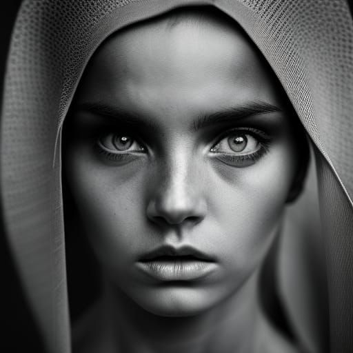 Close-Up Portrait of Woman with Mandala Background