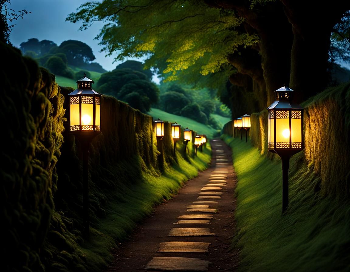 Lanterns Guide Lambs to Lush Landscapes