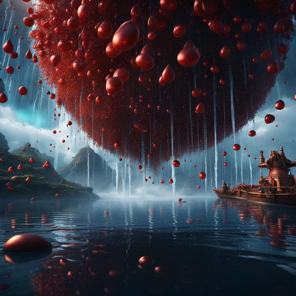 Fantastical Character in Water Droplet, Detailed Matte Paint...