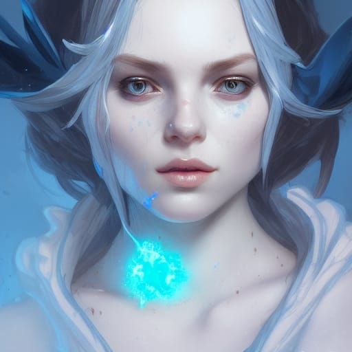 Detailed Portrait of a Cute Ice Witch