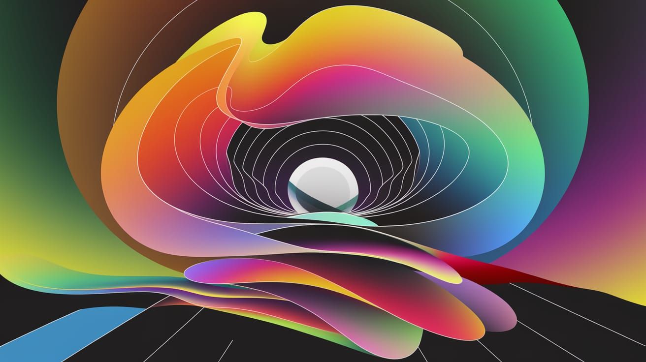 Abstract Kinetic Art with Fluorescent Colors