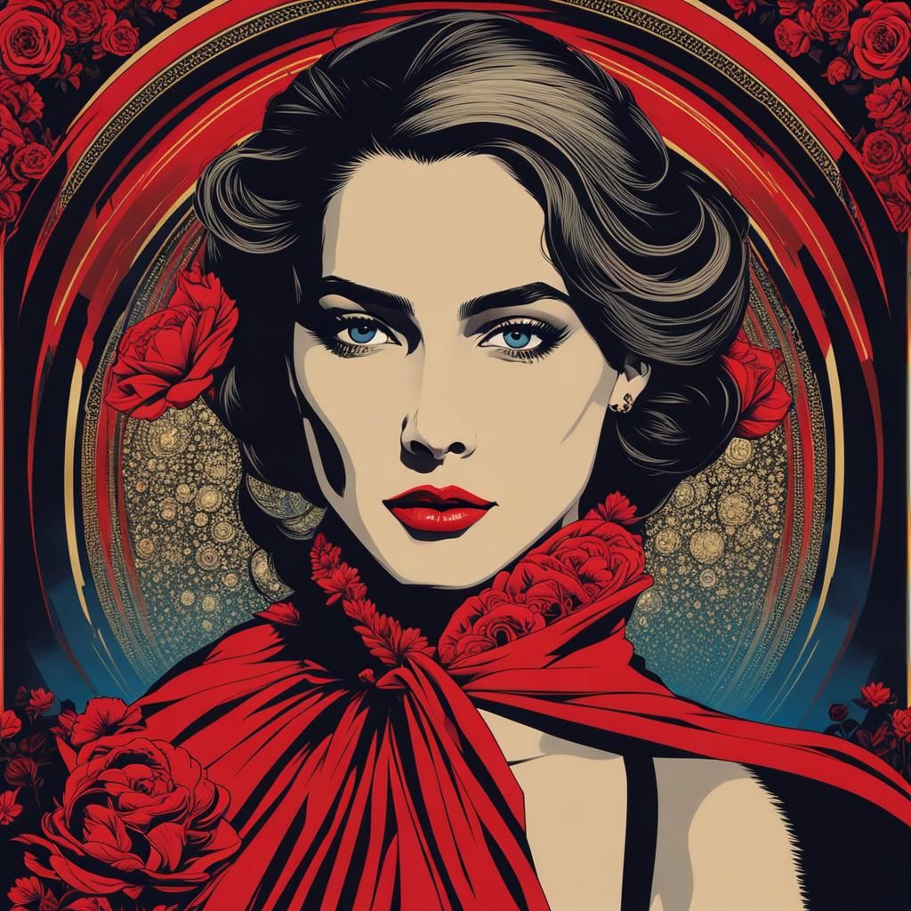 Dynamic Action Portrait in Bold Colors