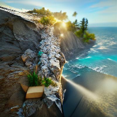 Dramatic Ocean Cliff in Detailed Digital Painting