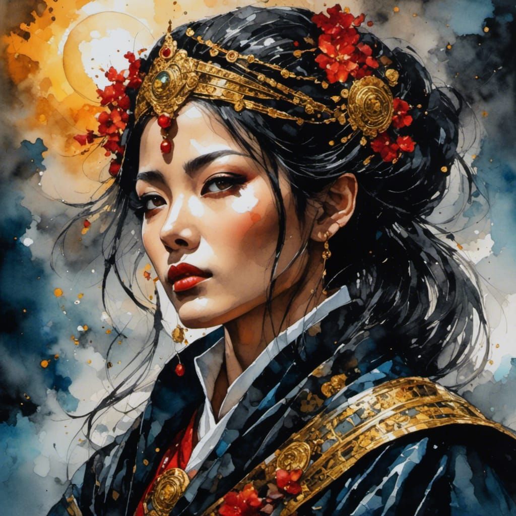 Abstract AI Art with Tile, Scratch, and Watercolor Effects