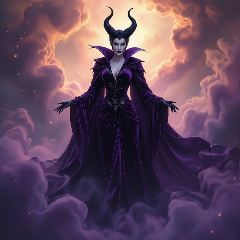 Maleficent in Cosmic Velvet Robes Digital Matte Painting