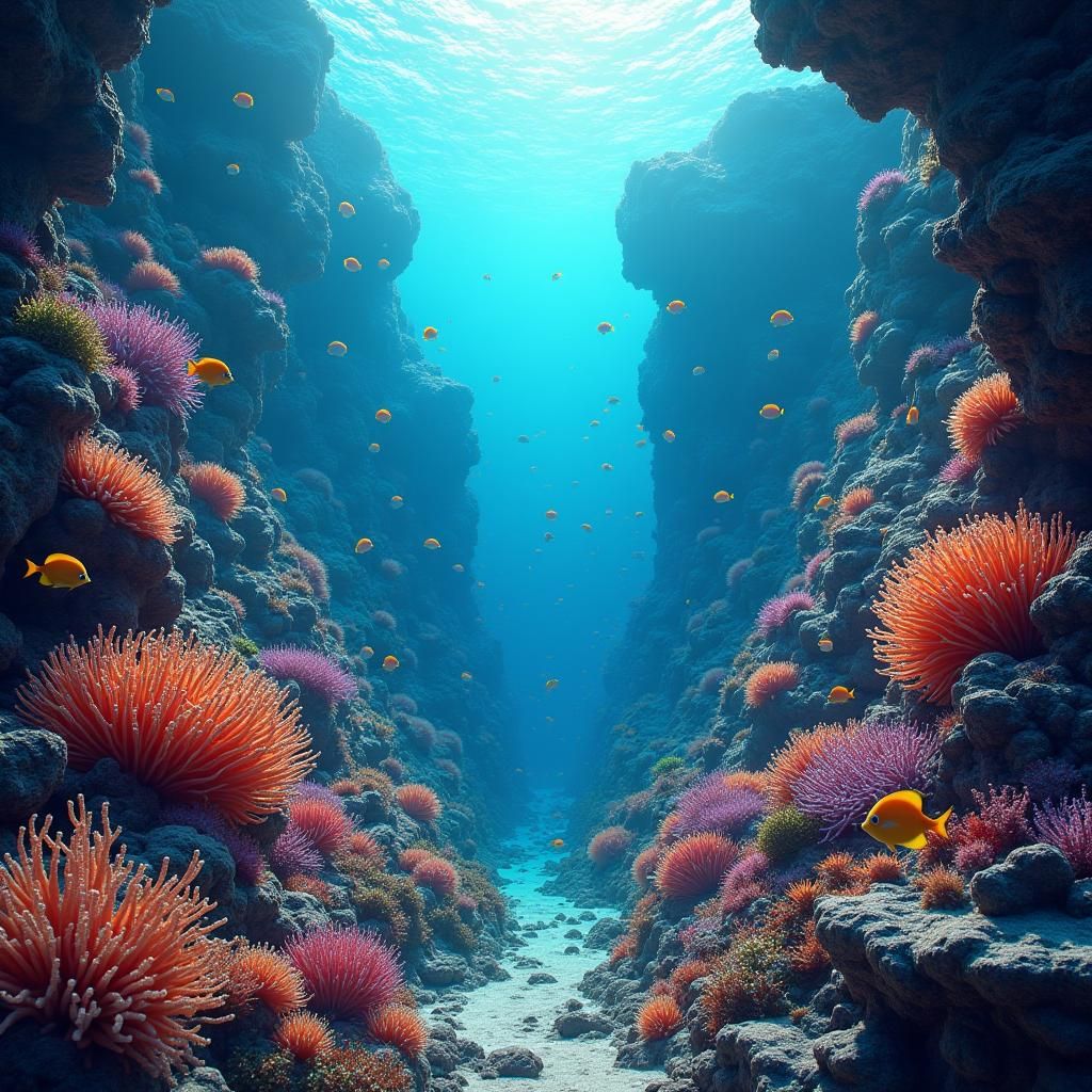 Underwater Coral Maze: A Fantastical Digital Painting