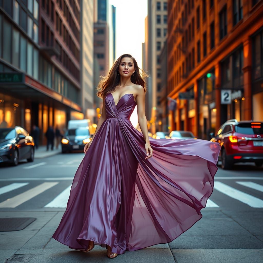 Ethereal New York Nighttime Portrait in a Glamorous Evening ...