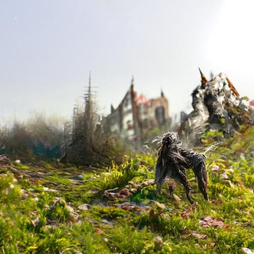 Debauched Werewolf in Dystopian Horror Style